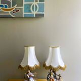 Pair Italian porcelain table lamps by Capodimonte