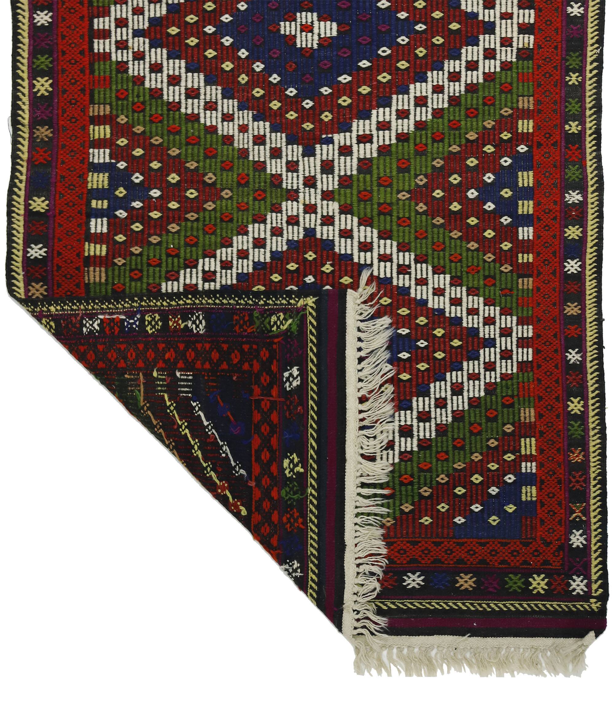 Petit kilim vintage d’Usak, 159 x 112 cm, laine 100 %, tissé à la main – an