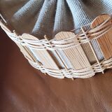 70s suspension in rattan and Scandinavian style fabrics