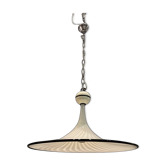 Suspension italien en verre de Murano noir et blanc