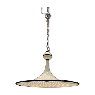 Italian black & white murano glass light pendant