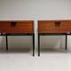 Pair of bedside tables / vintage sofa end, design 50s 60s