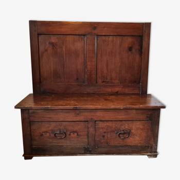 Nineteenth century oak church chest bench