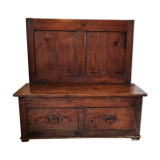 Nineteenth century oak church chest bench
