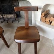 Pair of brutalist elm chairs