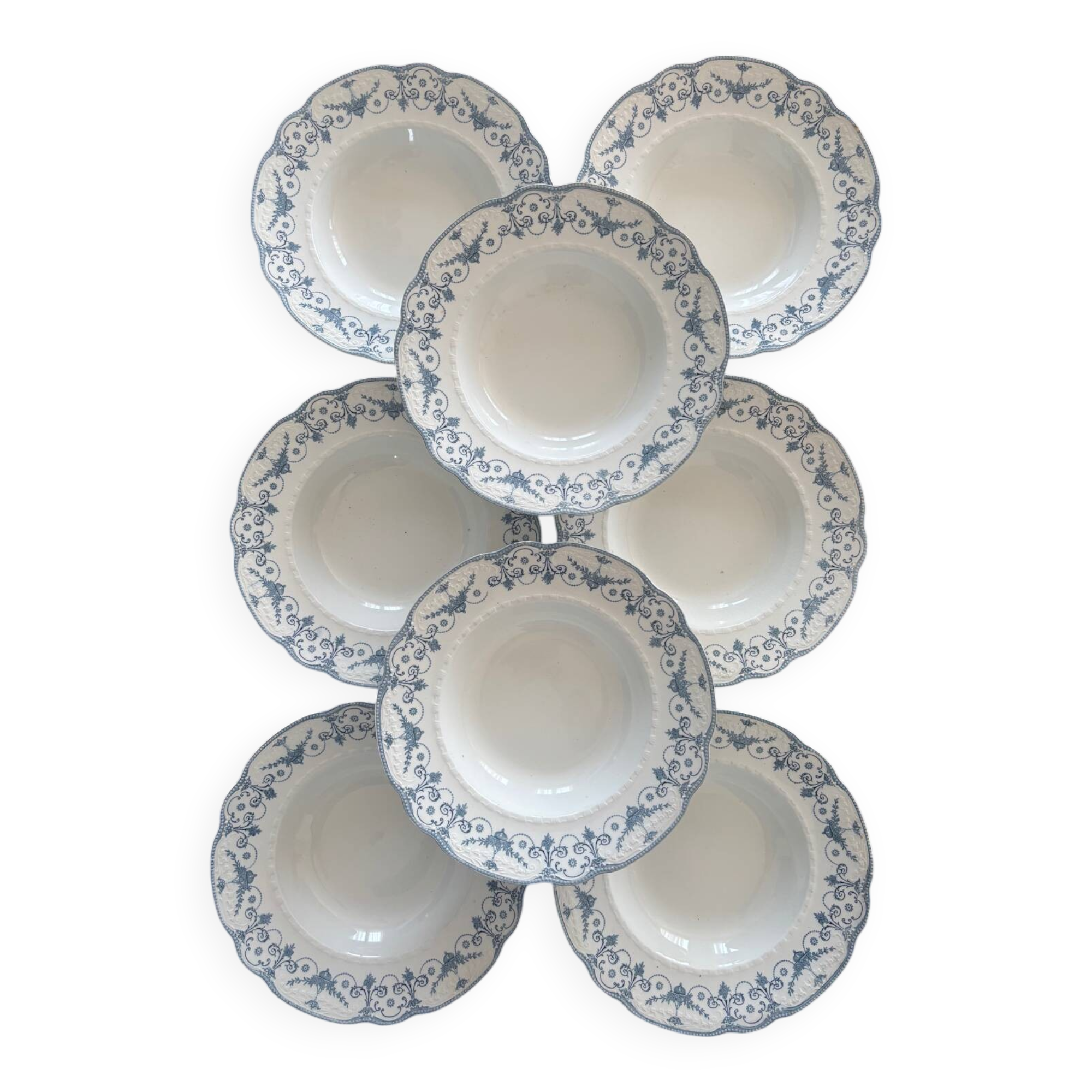 Set of 8 Royal Doulton England soup plates – Josephine model