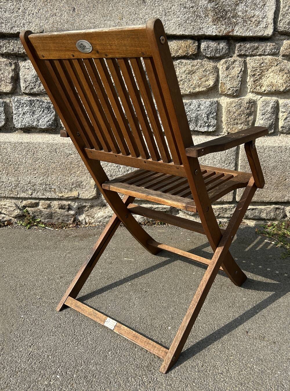 Trio of Folding Acacia Wood Armchairs – Garden Furniture by Deuba