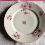 22 flat plates Limoges porcelain, flowers