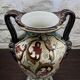 Pair of large earthenware vases from Gien – Polychrome floral decoration – 20th century