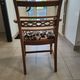 Vintage wooden armchair – Jungle chic fabric seat
