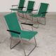 Set of 4 folding chairs with green canvas and aluminum frame