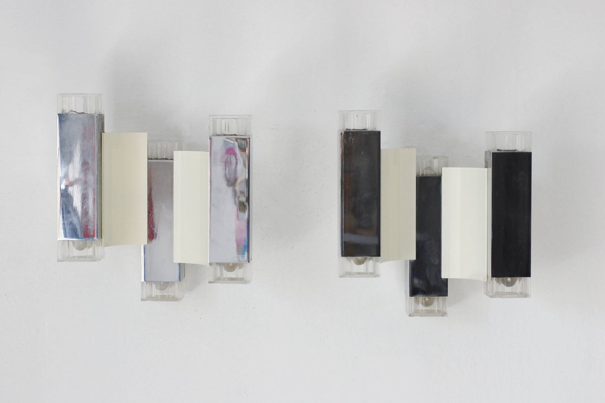 Cubic Wall Lamps by Gaetano Sciolari for Sciolari Illuminazione, Italy, 197