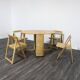 Table pliante scandinave et chaises, années 1980, ensemble de 2