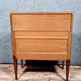 Louis XVI scriban desk in walnut and copper rushes circa 1900