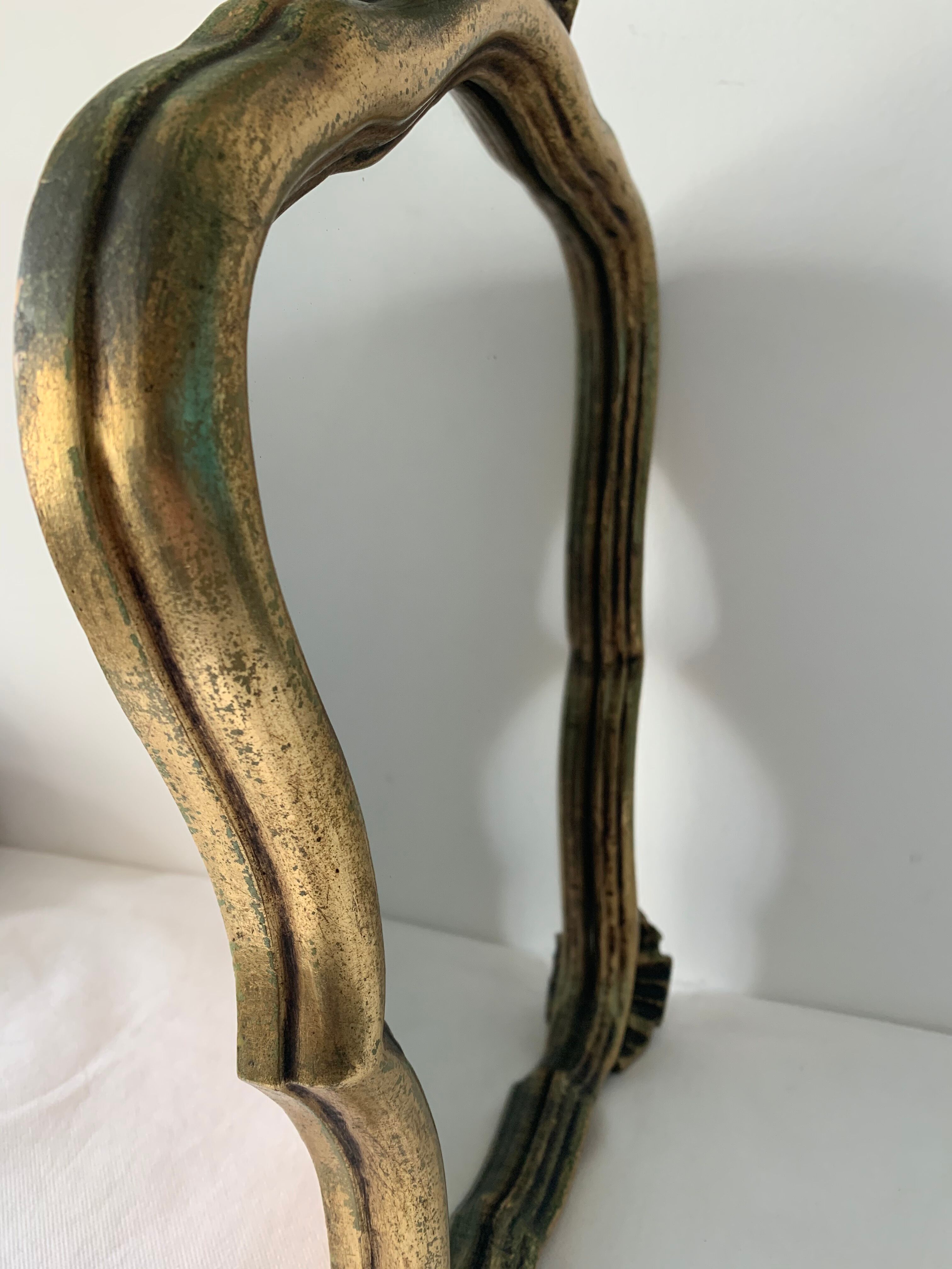 Old mirror in gilded wood 40 x 30 cm