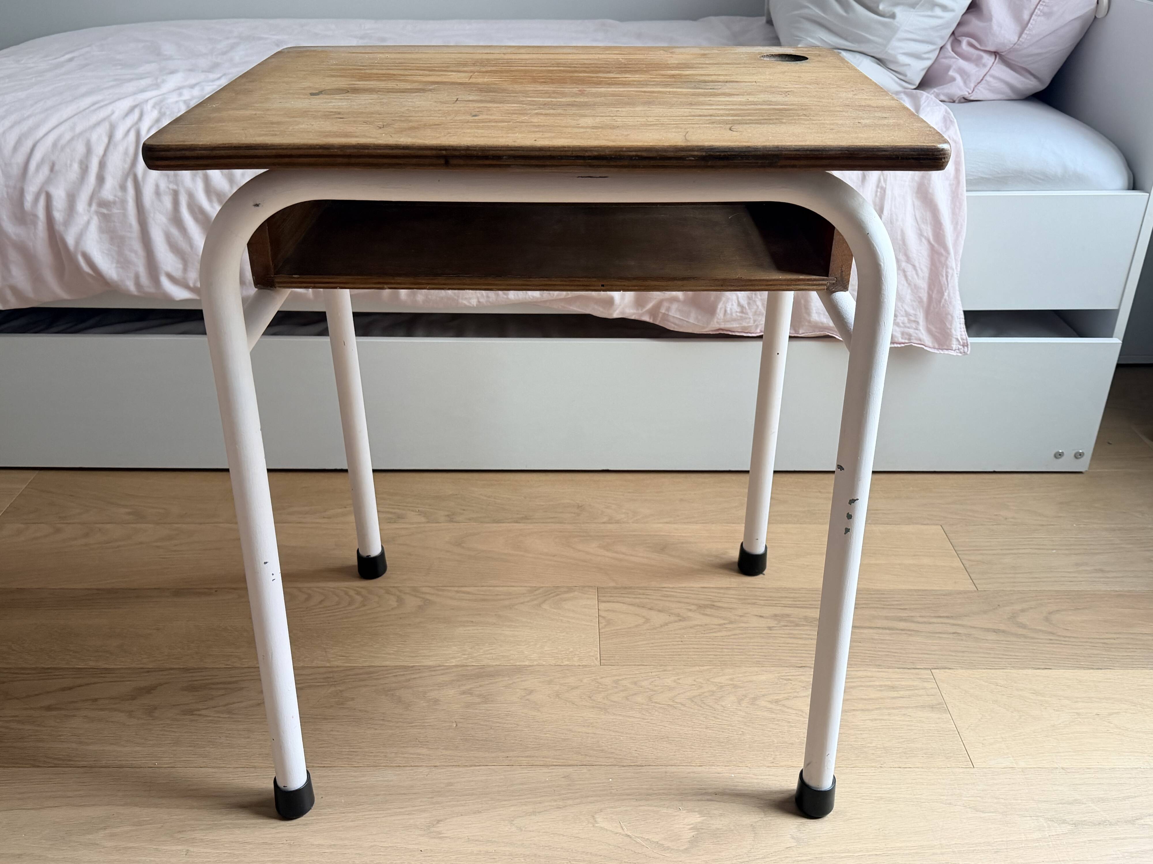 Antique school desk with chair