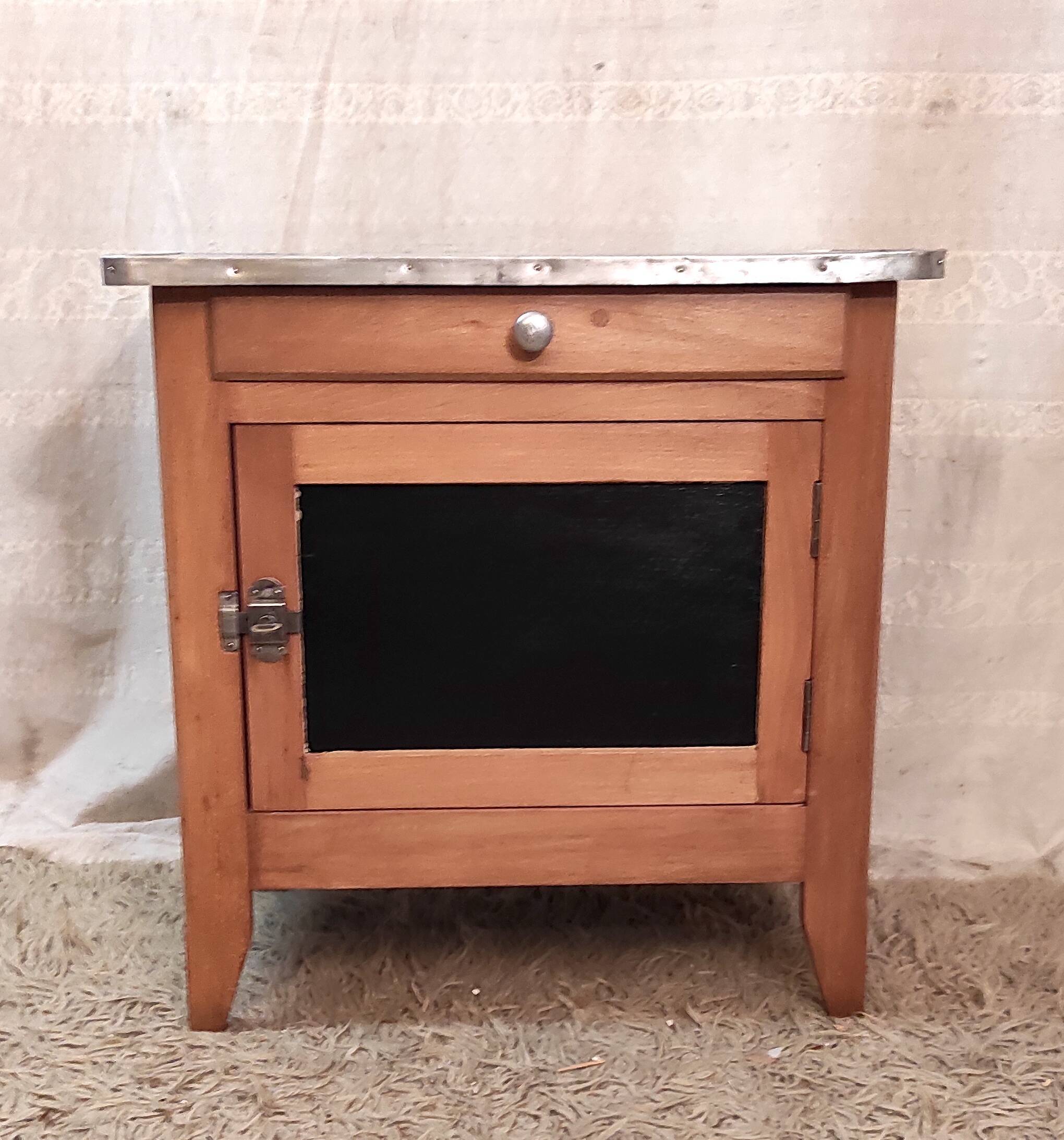 Parisian buffet in solid wood and enamelled sheet metal - mid 20th century.