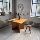 Square modernist table made of solid pine from the 1950s.