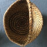 Woven straw handle basket