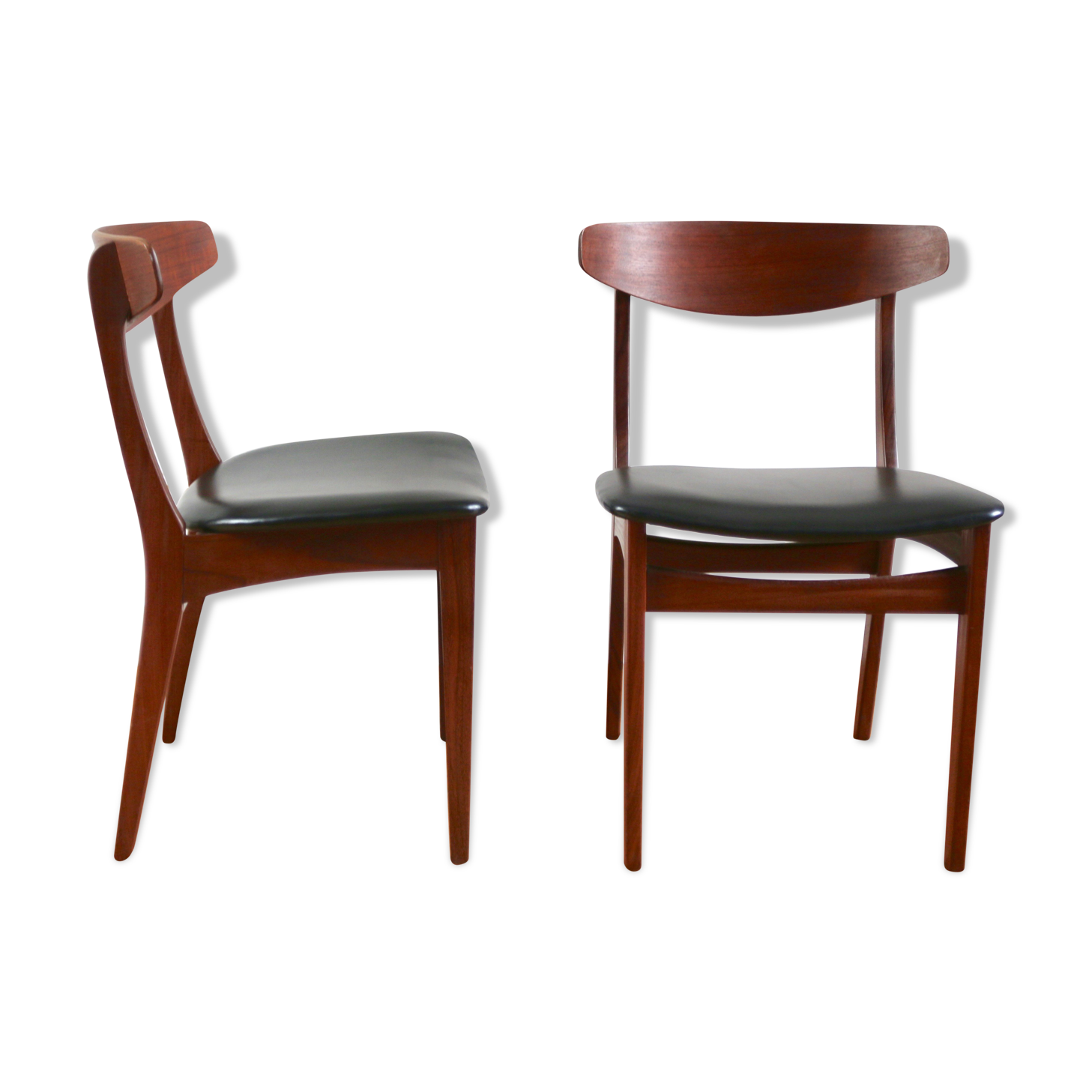 Pair of Scandinavian chairs in Silkeborg teak 1960