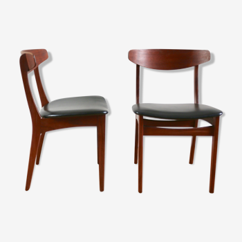 Pair of Scandinavian chairs in Silkeborg teak 1960