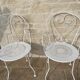 Lot de 2 anciens fauteuils de jardin en fer forgé