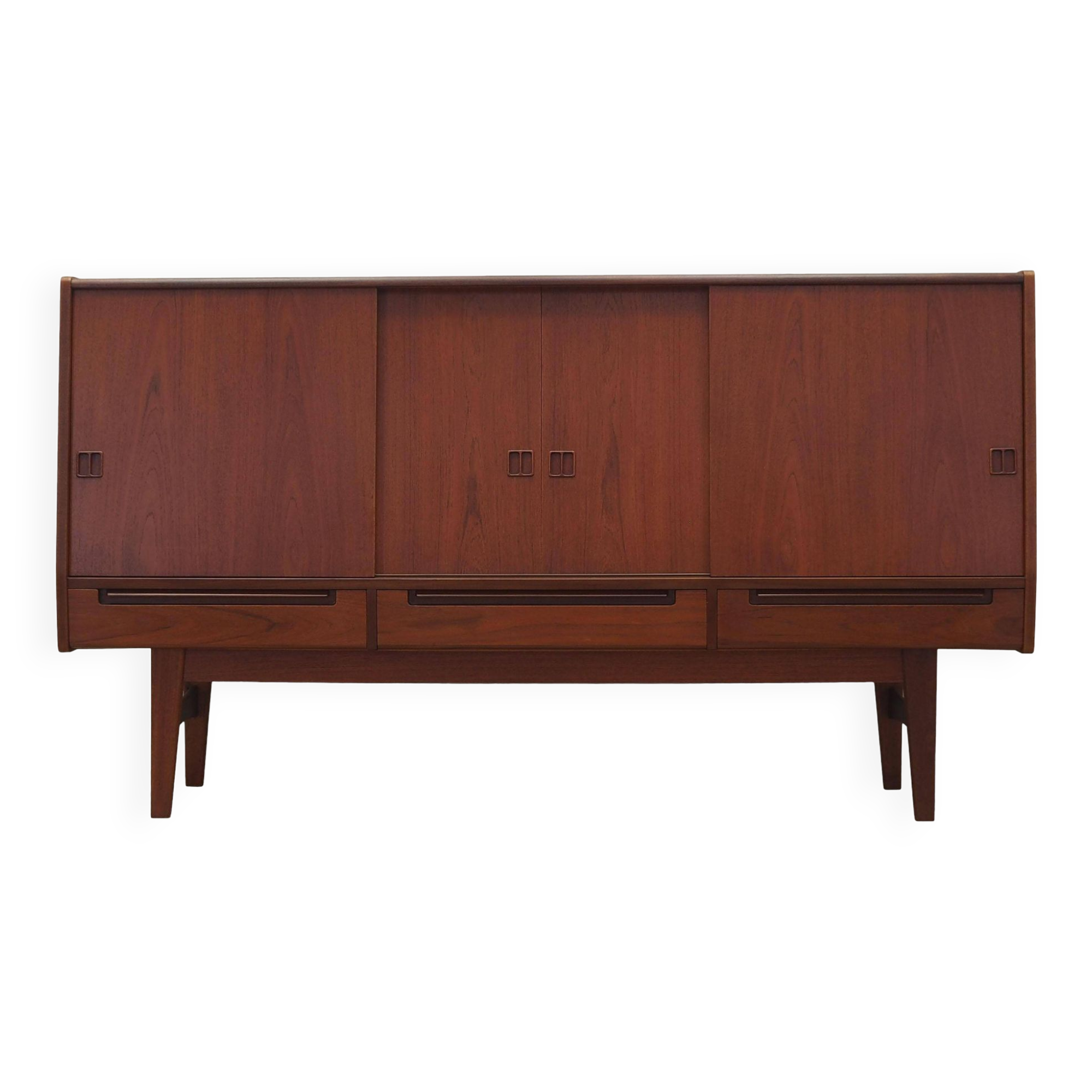 Enfilade haut en teck, design danois, années 1960, production : Danemark