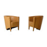 Pair of leather armchairs "Rich" by Antonio Citterio Moroso edition 1989