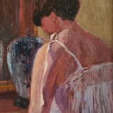 Huile sur toile par Jean Pesce Le Miroir
