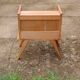 Solid pitch pine bedside table with vintage splayed legs.