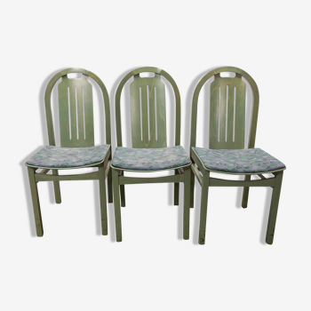 3 chairs Baumann Argos green 1990
