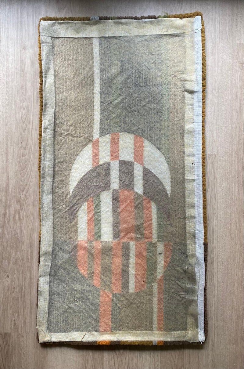 Tapis tchécoslovaque vintage années 1970 58x113cm