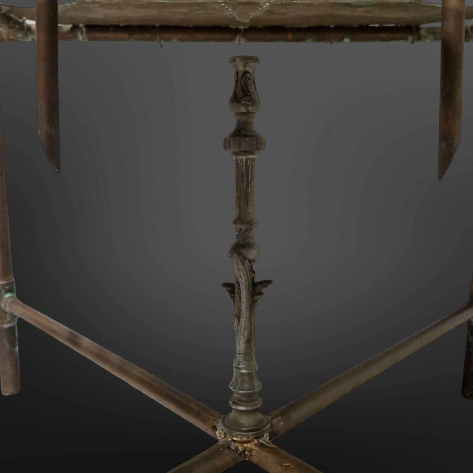 Copper and brass throne chair by Cor de Ree, Netherlands 1990