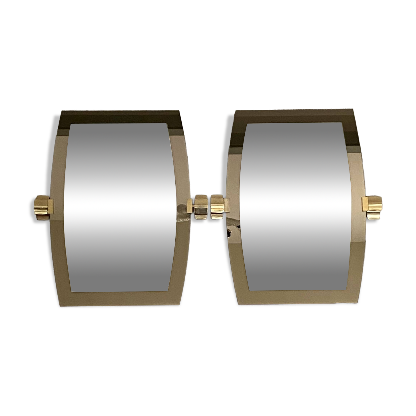 2 large bicolour mirrors Italy 1960 1970 Veca vintage bicolour