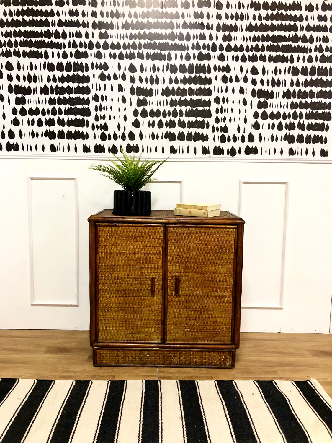 Vintage rattan sideboard