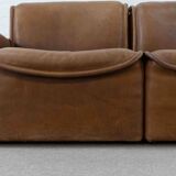 Modular De Sede Sofa DS-12 in cognac leather, 70s