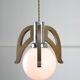 Lampe à Suspension Mid-Century Scandinave en Chrome et Opaline, 1960s