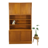 Meuble en teck design danois Poul Hundevad avec compartiments Lp, vintage