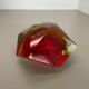 Murano glass sommerso diamond bowl ashtray element by flavio poli, italy, 1970s