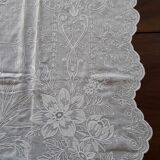 Pair of old curtains embroidered in cotton thread