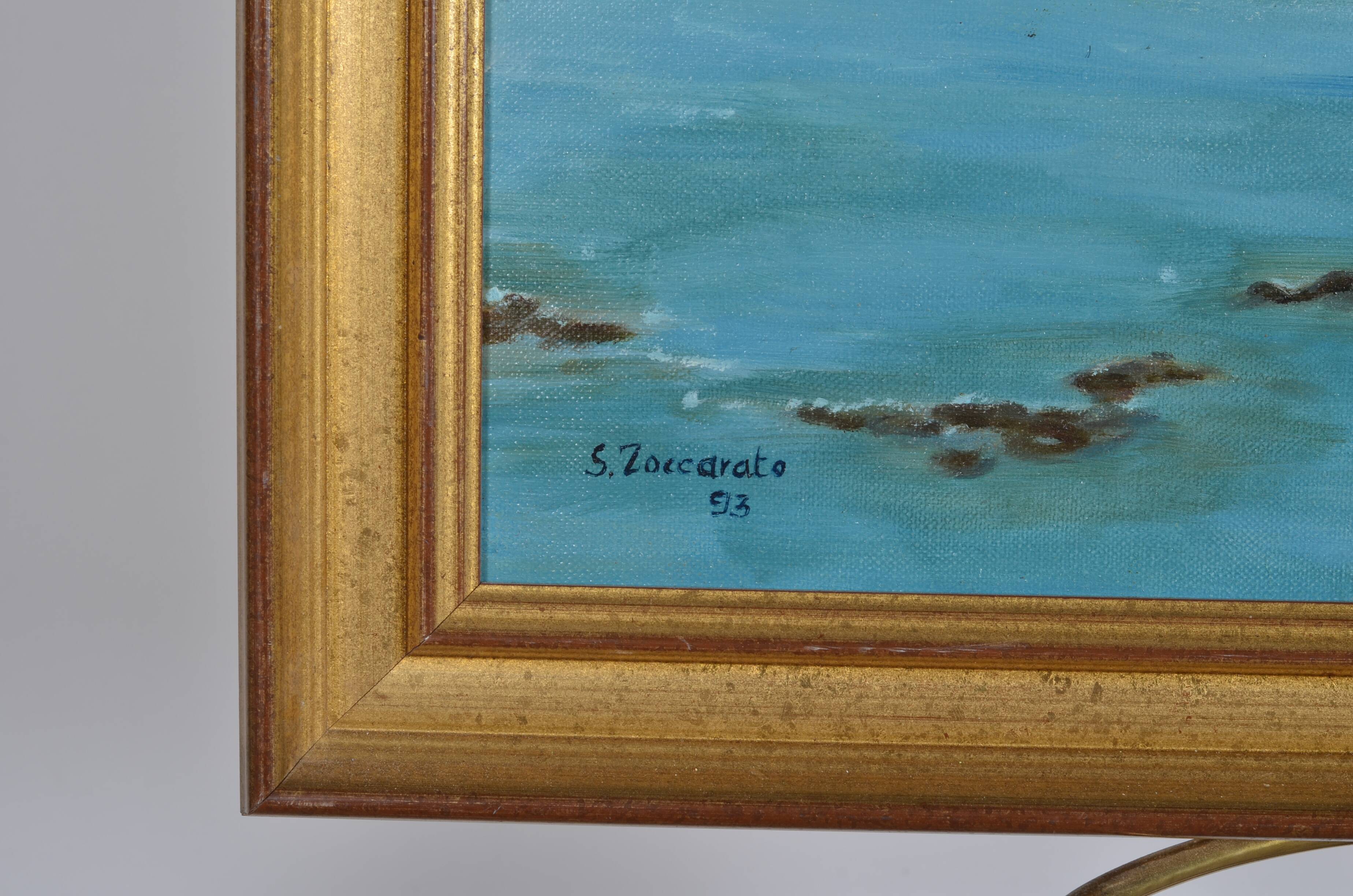 Oil on marine canvas