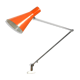 Élégante lampe à pince en laiton de style italien des années 50 avec abat-jour conique rouge.