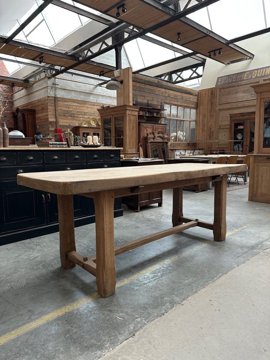 Solid oak campaign table