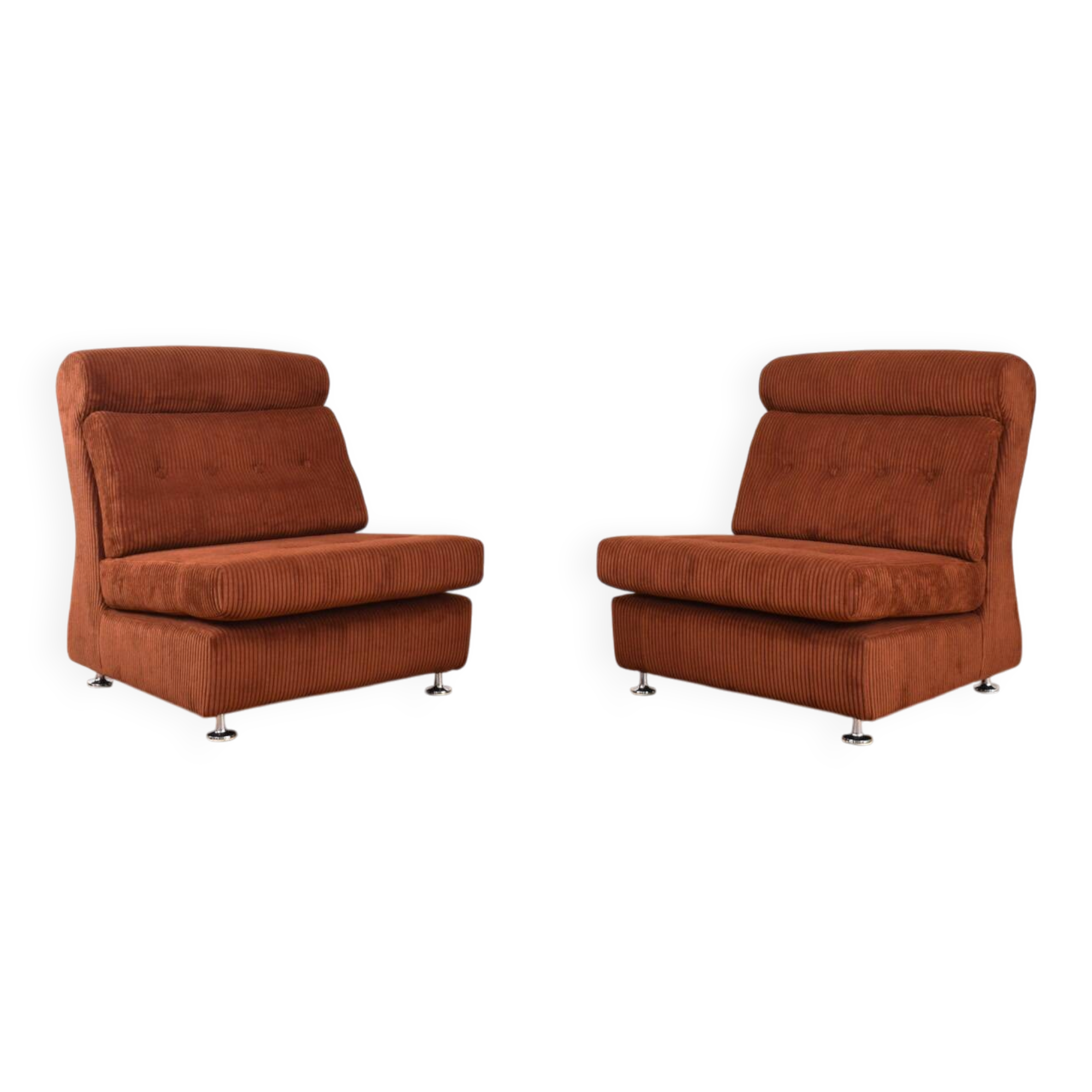 Mid-Century Italian Lounge Chairs, 1970s, Set of 2