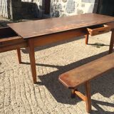 Farmhouse table with 2 wooden benches