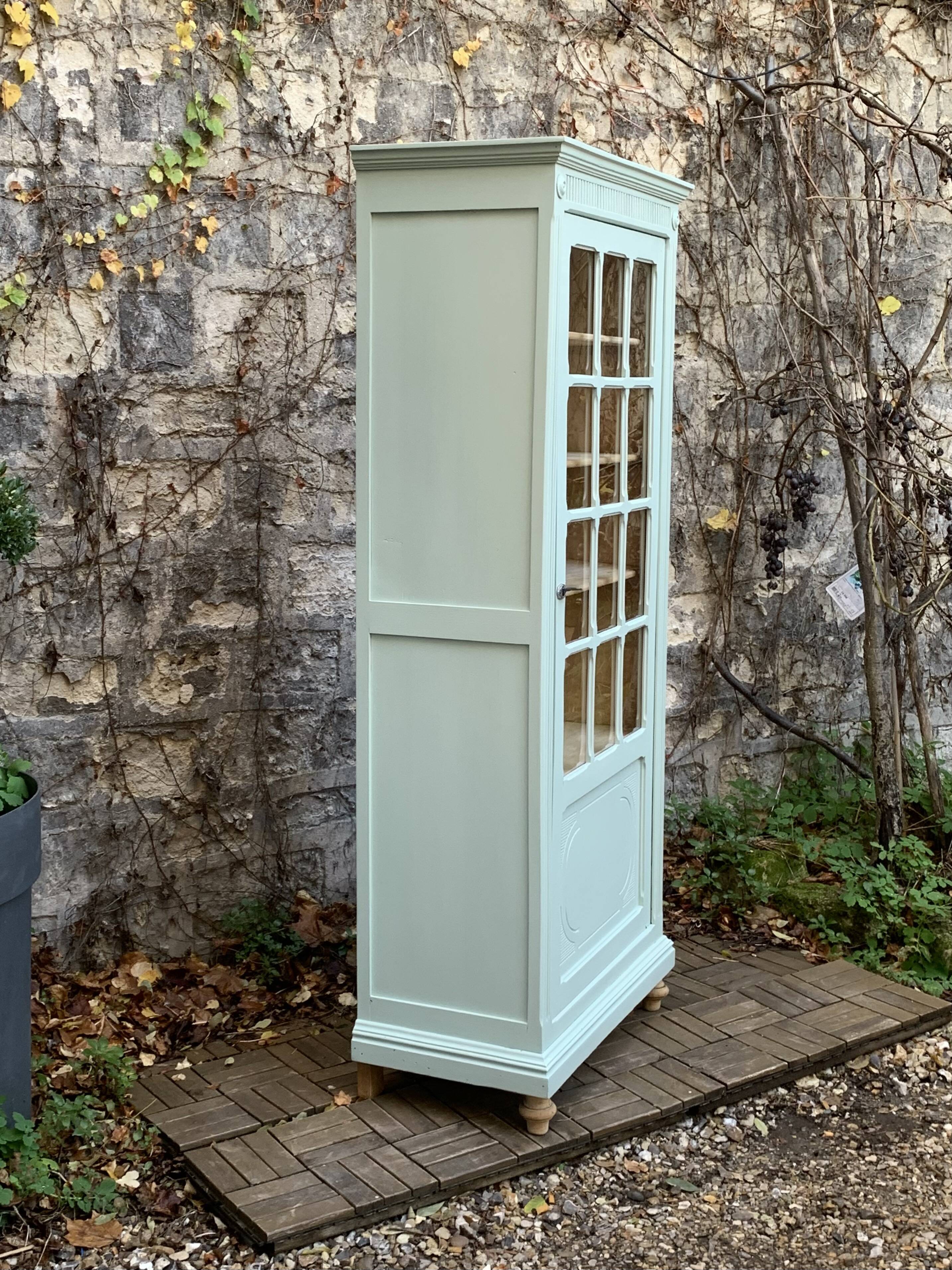Antique celadon glass Parisian wardrobe H162