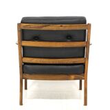 Fauteuil scandinave en cuir, Bröderna Andersson, Suède, 1960.