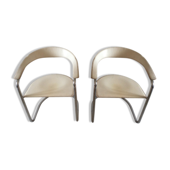 Pair of chairs signed Arrben Italian design canasta