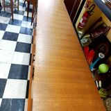 Sideboard with compass legs and leather by Malora 1955