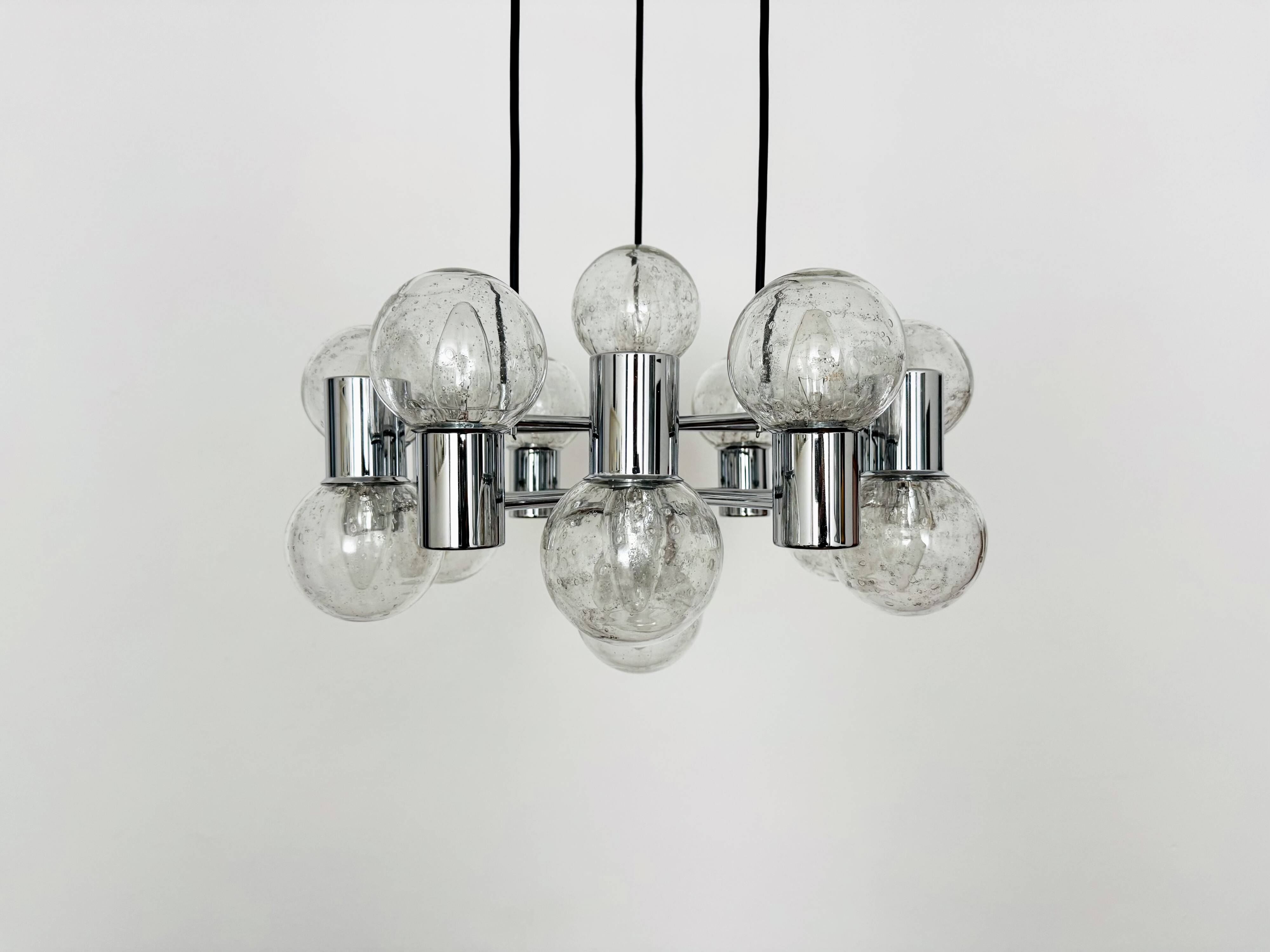 Chromed 1970s Sputnik Chandelier by Doria